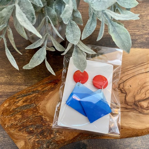 Handmade Clay Earrings - Fire & Ice Series - Picture 6 of 14